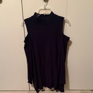 Style & Co. Women's Navy Cold Shoulder Sweater